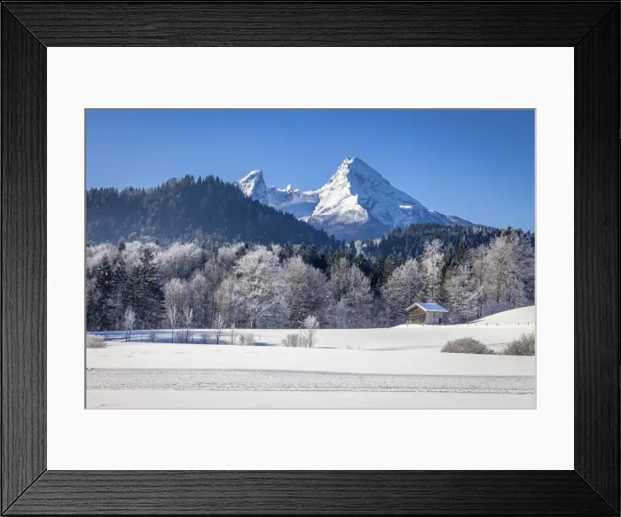 Framed Print : Winter landscape at Berchtesgaden with Watzmann, Upper Bavaria, Bavaria, Germany Framed Print : Winter landscape at Berchtesgaden with Watzmann, Upper Bavaria, Bavaria, Germany