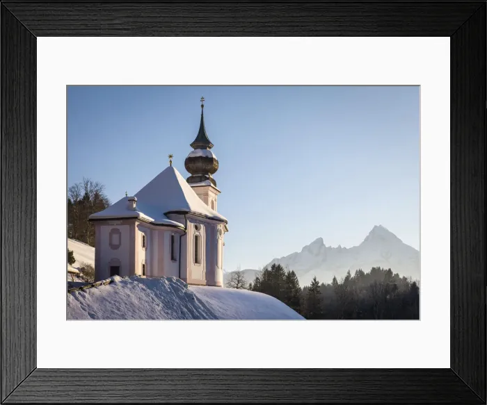 Framed Print : Maria Gern pilgrimage church near Berchtesgaden, Upper Bavaria, Bavaria, Germany