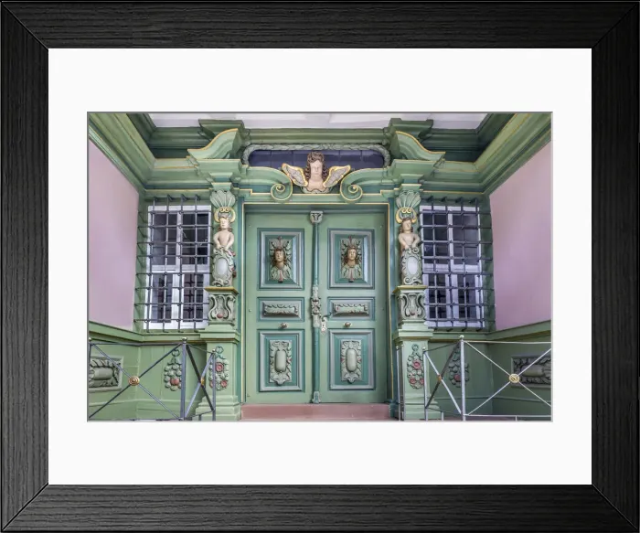 Framed Print : Magnificent entrance portal in Korbach, Hesse, Germany Framed Print : Magnificent entrance portal in Korbach, Hesse, Germany