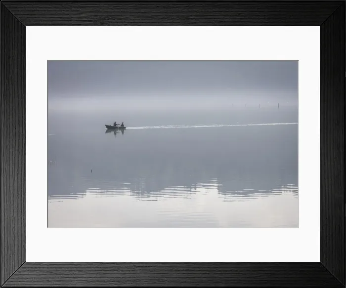 Framed Print : Rowing boat on the lake Edersee near Herzhausen, Hesse, Germany