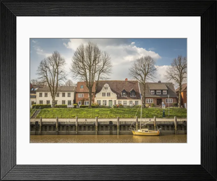 Framed Print : Historic houses at the port of Toenning, North Friesland, Schleswig-Holstein Framed Print : Historic houses at the port of Toenning, North Friesland, Schleswig-Holstein
