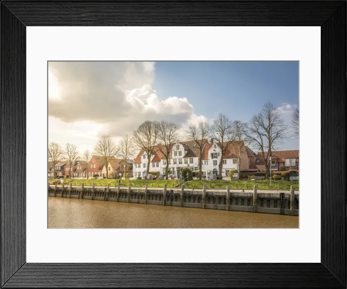 Framed Print : Historic houses at the port of Toenning, North Friesland, Schleswig-Holstein Framed Print : Historic houses at the port of Toenning, North Friesland, Schleswig-Holstein