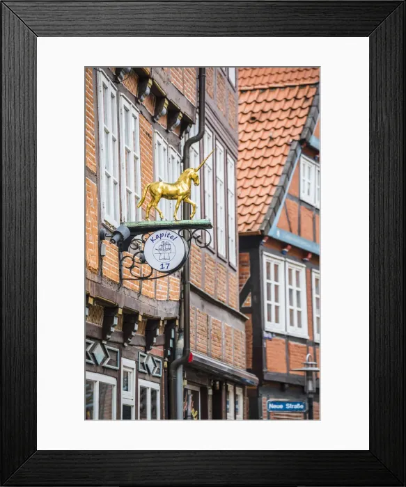 Framed Print : Historic houses in Stade, Lower Saxony, Germany Framed Print : Historic houses in Stade, Lower Saxony, Germany