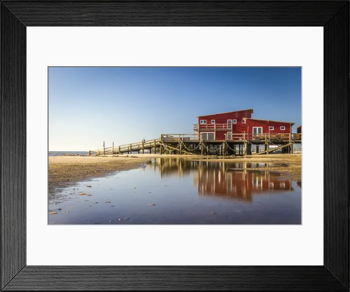 Framed Print : Stilt house on the beach in St. Peter-Ording, North Friesland, Schleswig-Holstein Framed Print : Stilt house on the beach in St. Peter-Ording, North Friesland, Schleswig-Holstein