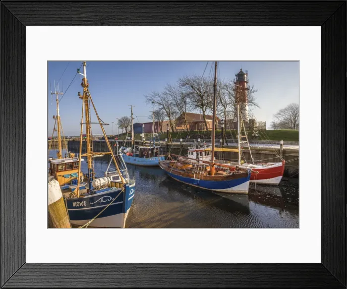 Framed Print : Fishing cutter in the old port of Buesum, North Friesland, Schleswig-Holstein Framed Print : Fishing cutter in the old port of Buesum, North Friesland, Schleswig-Holstein