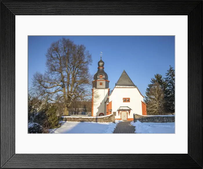 Framed Print : Johannes church in Niederseelbach, Niedernhausen, Taunus, Hesse, Germany