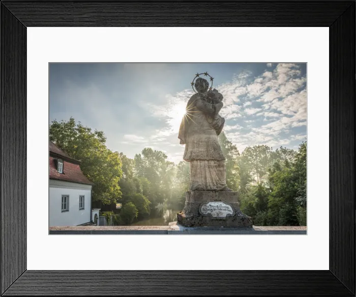 Framed Print : Saint Johann Nepumuk at the bridge over the Glonn river in Hohenkammer, Upper Bavaria Framed Print : Saint Johann Nepumuk at the bridge over the Glonn river in Hohenkammer, Upper Bavaria