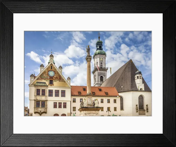 Framed Print : Market square of Freising, Upper Bavaria, Bavaria, Germany Framed Print : Market square of Freising, Upper Bavaria, Bavaria, Germany