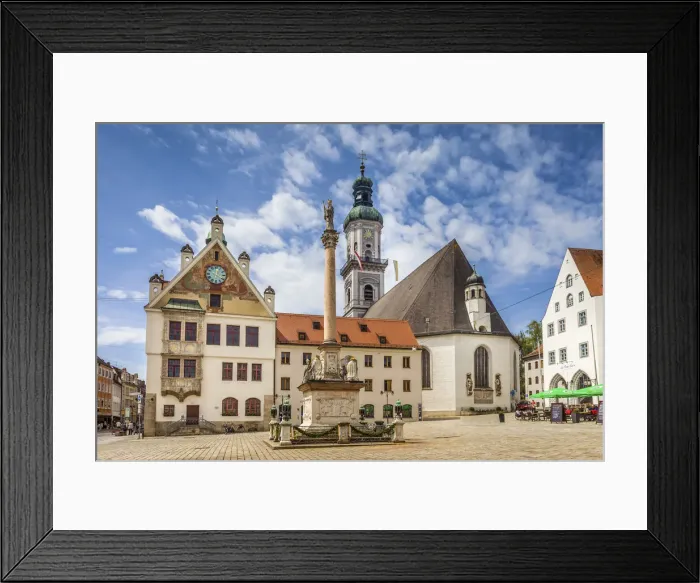 Framed Print : Market square and Church of St. Georg of Freising, Upper Bavaria, Bavaria, Germany Framed Print : Market square and Church of St. Georg of Freising, Upper Bavaria, Bavaria, Germany