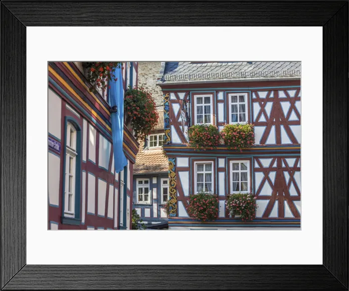 Framed Print : Half-timbered houses in the old town of Idstein, Hesse, Germany Framed Print : Half-timbered houses in the old town of Idstein, Hesse, Germany