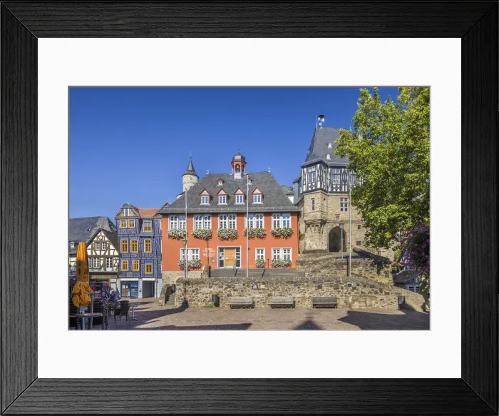 Framed Print : Koenig-Adolf square and Idstein Castle, Hesse, Germany Framed Print : Koenig-Adolf square and Idstein Castle, Hesse, Germany