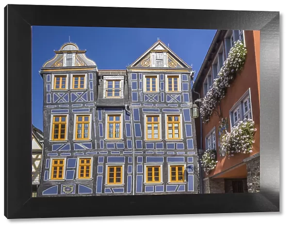 Magnificent half-timbered house Leaning House on the market square of Idstein, Hesse