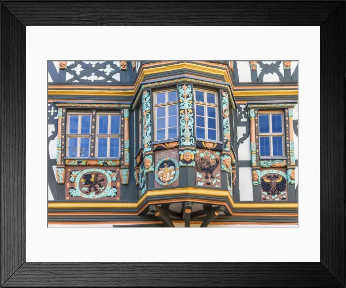 Framed Print : Magnificent half-timbered house Killingerhaus on the market square of Idstein, Hesse Framed Print : Magnificent half-timbered house Killingerhaus on the market square of Idstein, Hesse