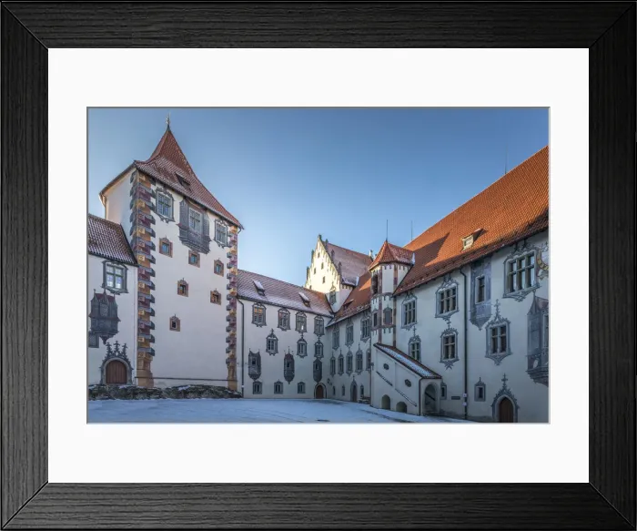 Framed Print : Inner courtyard of the High Castle of Fuessen, Allgaeu, Bavaria, Germany Framed Print : Inner courtyard of the High Castle of Fuessen, Allgaeu, Bavaria, Germany