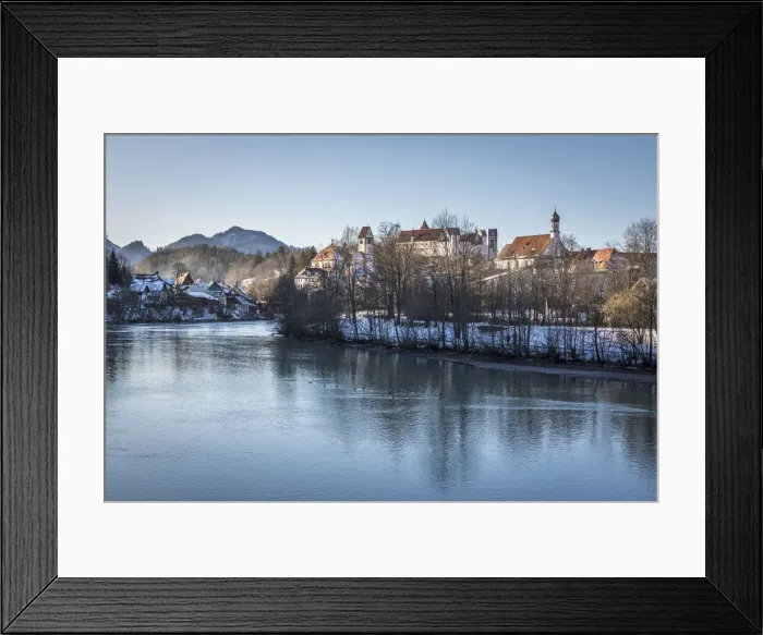 Framed Print : View from the Lech Bridge to the old town of Fuessen, Allgaeu, Bavaria, Germany Framed Print : View from the Lech Bridge to the old town of Fuessen, Allgaeu, Bavaria, Germany