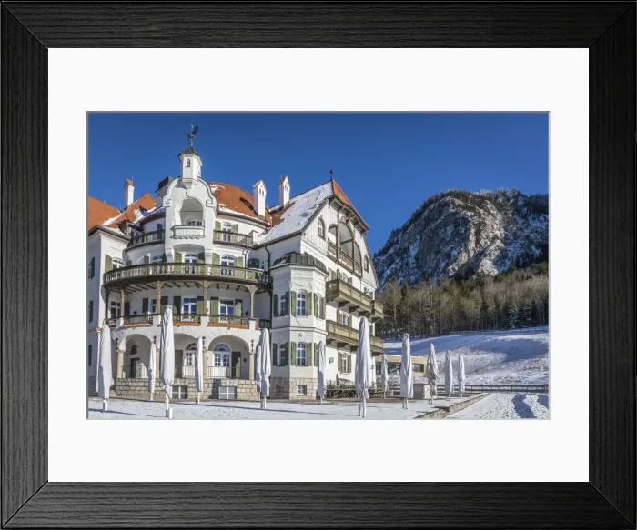 Framed Print : Historic inn Alpenrose am See near Hohenschwangau Castle, Schwangau, Allgaeu, Bavaria Framed Print : Historic inn Alpenrose am See near Hohenschwangau Castle, Schwangau, Allgaeu, Bavaria