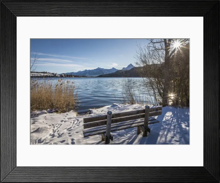 Framed Print : Resting place at Weissensee near Oberkirch, Fuessen, Allgaeu, Bavaria, Germany Framed Print : Resting place at Weissensee near Oberkirch, Fuessen, Allgaeu, Bavaria, Germany