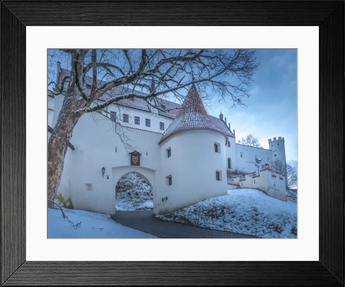 Framed Print : Entrance portal of the High Castle in Fuessen, Allgaeu, Bavaria, Germany