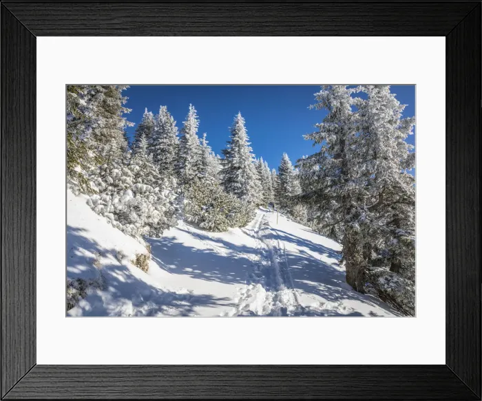 Framed Print : Winter hiking trail on the Tegelberg near Schwangau, Allgaeu, Bavaria, Germany Framed Print : Winter hiking trail on the Tegelberg near Schwangau, Allgaeu, Bavaria, Germany
