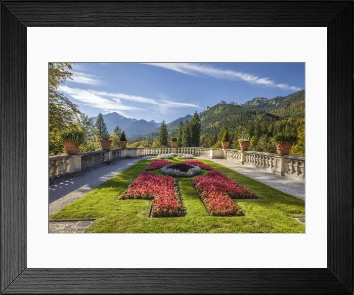 Framed Print : Terrace gardens of Linderhof Palace, Ettal, Allgaeu, Bavaria, Germany Framed Print : Terrace gardens of Linderhof Palace, Ettal, Allgaeu, Bavaria, Germany