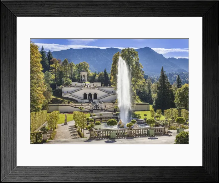 Framed Print : Fountain and terrace garden of Linderhof Palace, Ettal, Bavaria