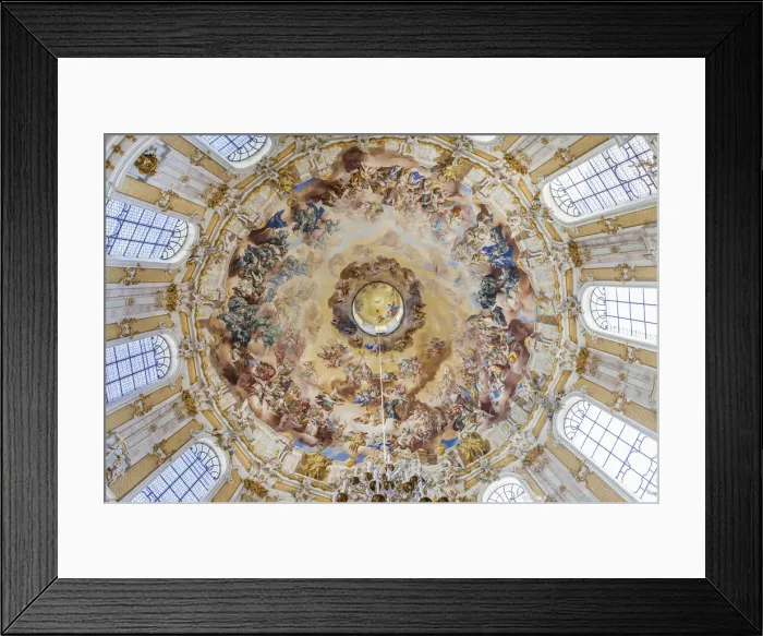 Framed Print : Dome fresco coronation of Benedict in the Benedictine Abbey Ettal, Upper Bavaria, Allgaeu Framed Print : Dome fresco coronation of Benedict in the Benedictine Abbey Ettal, Upper Bavaria, Allgaeu