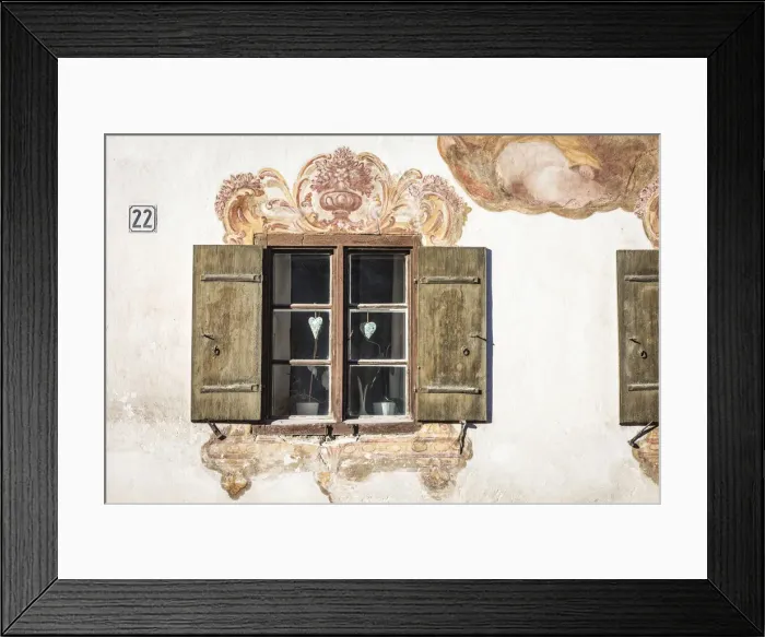 Framed Print : Traditional facacde painting in Unterammergau, Upper Bavaria, Allgaeu, Bavaria, Germany
