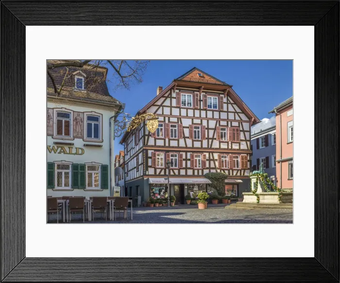 Framed Print : Historic half-timbered houses on Schirnplatz in Kronberg, Taunus, Hesse, Germany Framed Print : Historic half-timbered houses on Schirnplatz in Kronberg, Taunus, Hesse, Germany