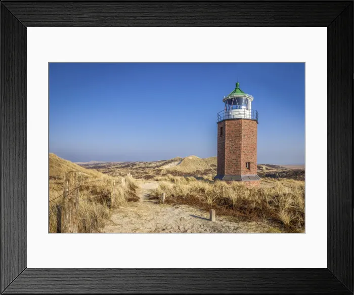 Framed Print : Red Cliff lighthouse in Kampen, Sylt, Schleswig-Holstein, Germany