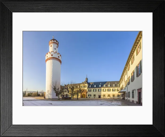 Framed Print : Inner courtyard with white tower of Bad Homburg Palace, Taunus, Hesse, Germany Framed Print : Inner courtyard with white tower of Bad Homburg Palace, Taunus, Hesse, Germany