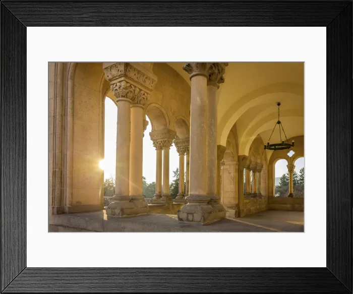 Framed Print : Sunset at the Romanesque Hall on the terrace of Bad Homburg Castle, Taunus, Hesse, Germany Framed Print : Sunset at the Romanesque Hall on the terrace of Bad Homburg Castle, Taunus, Hesse, Germany