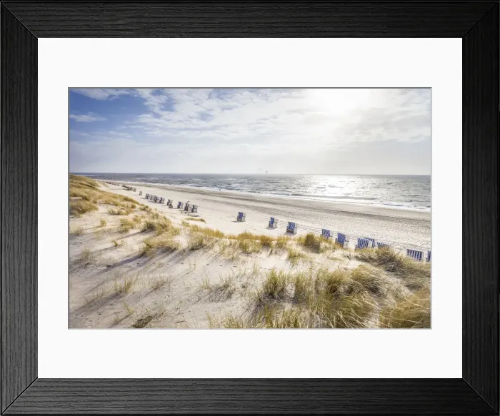 Framed Print : Beach chairs on the west beach of Kampen, Sylt, Schleswig-Holstein, Germany Framed Print : Beach chairs on the west beach of Kampen, Sylt, Schleswig-Holstein, Germany