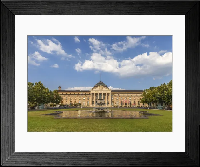 Framed Print : Kurhaus and fountain on the bowling green, Wiesbaden, Hesse, Germany Framed Print : Kurhaus and fountain on the bowling green, Wiesbaden, Hesse, Germany