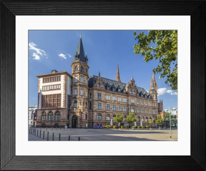 Framed Print : New Town Hall from the market square, Wiesbaden, Hesse, Germany Framed Print : New Town Hall from the market square, Wiesbaden, Hesse, Germany