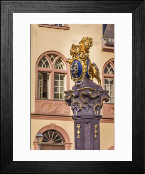 Framed Print : Market fountain in front of the old town hall, Wiesbaden, Hesse, Germany