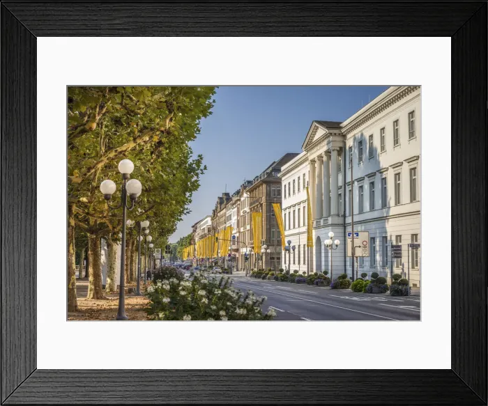 Framed Print : WilhelmStrasse from the Park Warmer Damm, Wiesbaden, Hesse, Germany