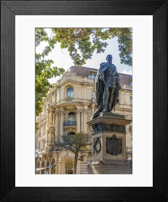 Framed Print : Kaiser Friedrich monument in front of the Hotel Nassauer Hof at WilhelmStrasse, Wiesbaden Framed Print : Kaiser Friedrich monument in front of the Hotel Nassauer Hof at WilhelmStrasse, Wiesbaden