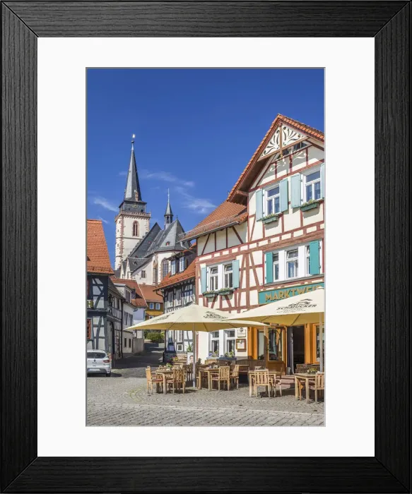 Framed Print : Market square of Oberursel and Church of St. Ursula, Taunus, Hesse, Germany