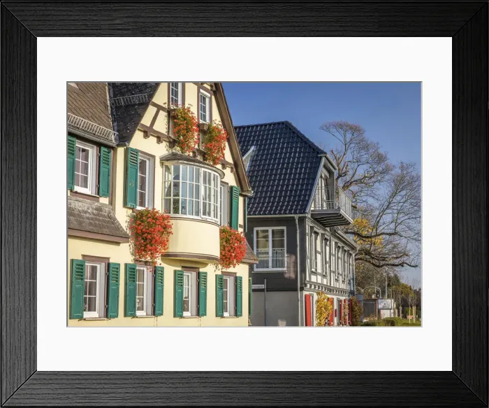Framed Print : Half-timbered houses in Erbach, Rheingau, Hesse, Germany Framed Print : Half-timbered houses in Erbach, Rheingau, Hesse, Germany