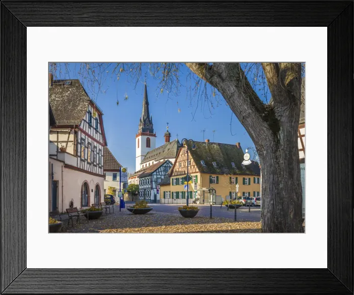 Framed Print : Market square of the wine village Erbach, Rheingau, Hesse, Germany Framed Print : Market square of the wine village Erbach, Rheingau, Hesse, Germany
