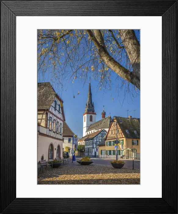 Framed Print : Historic half-timbered houses in the wine village of Hattenheim, Rheingau, Hesse, Germany Framed Print : Historic half-timbered houses in the wine village of Hattenheim, Rheingau, Hesse, Germany
