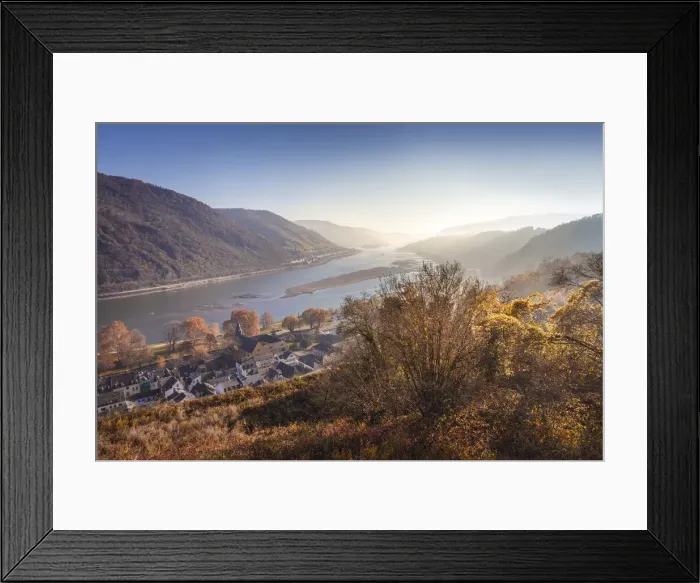 Framed Print : View into the Middle Rhine Valley above Bacherach, Middle Rhine Valley Framed Print : View into the Middle Rhine Valley above Bacherach, Middle Rhine Valley