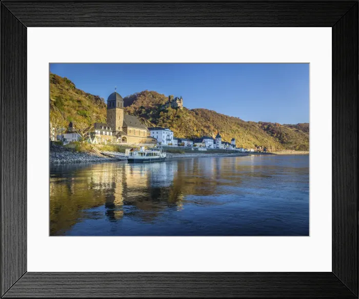 Framed Print : St. Goarshausen with Katz Castle, Middle Rhine Valley, Rhineland-Palatinate, Germany