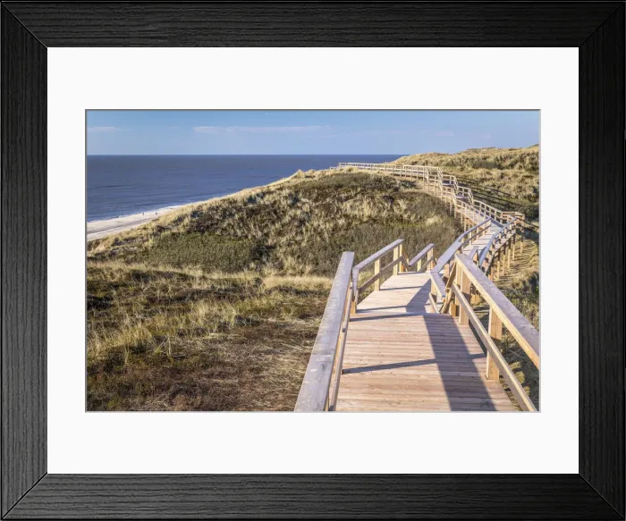 Framed Print : Boardwalk on the dunes in Wenningstedt, Sylt, Schleswig-Holstein, Germany Framed Print : Boardwalk on the dunes in Wenningstedt, Sylt, Schleswig-Holstein, Germany