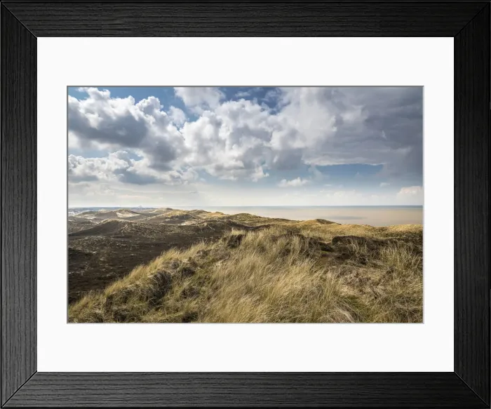 Framed Print : View from the Uwe dune to the west beach of Kampen, Sylt, Schleswig-Holstein, Germany
