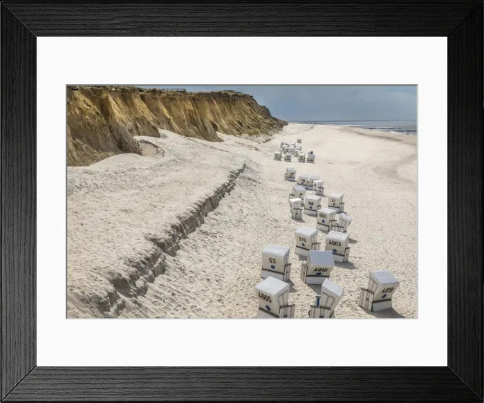 Framed Print : Beach chairs on the Red cliff in Kampen, Sylt, Schleswig-Holstein, Germany Framed Print : Beach chairs on the Red cliff in Kampen, Sylt, Schleswig-Holstein, Germany