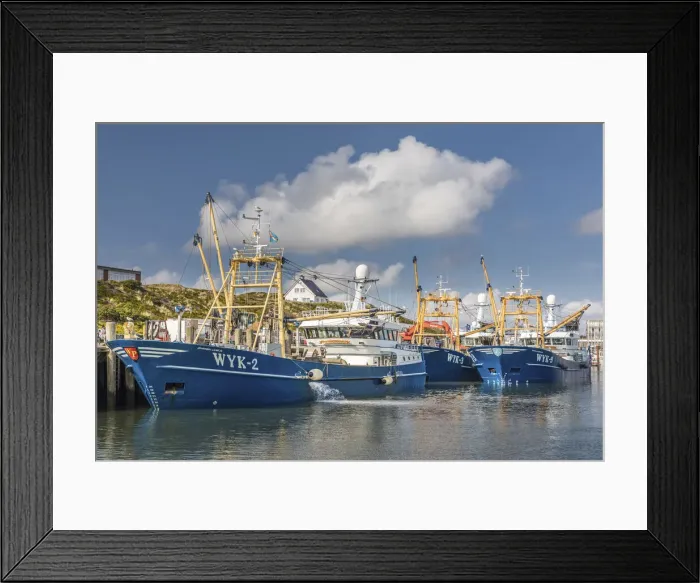 Framed Print : Fishing trawler in the port of Hoernum, Sylt, Schleswig-Holstein, Germany Framed Print : Fishing trawler in the port of Hoernum, Sylt, Schleswig-Holstein, Germany