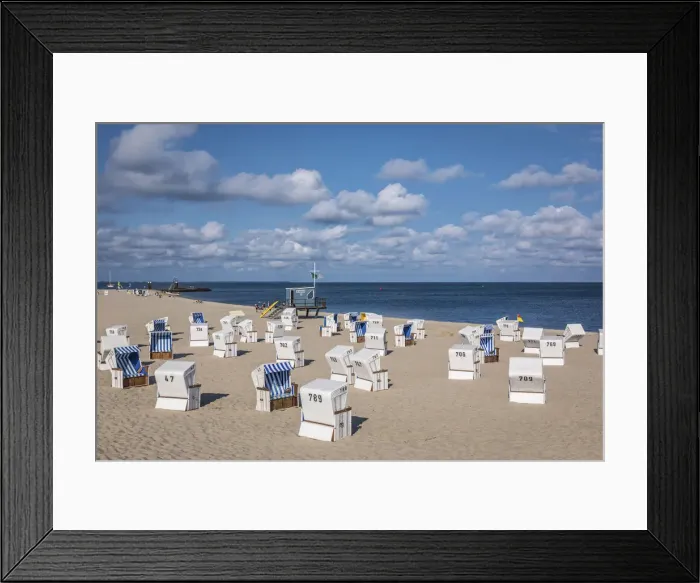 Framed Print : Beach chairs on the beach at Hoernum, Sylt, Schleswig-Holstein, Germany Framed Print : Beach chairs on the beach at Hoernum, Sylt, Schleswig-Holstein, Germany