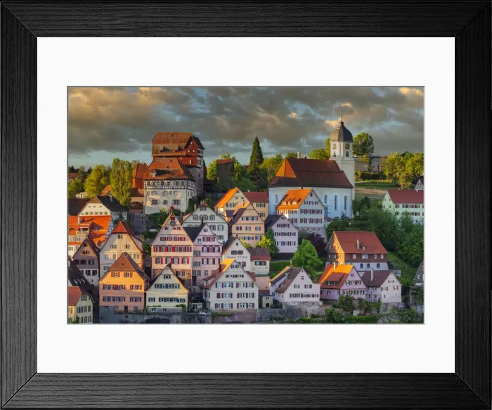 Framed Print : Old town with castle and parish church, Altensteig, Black Forest, Baden-Wurttemberg, Germany Framed Print : Old town with castle and parish church, Altensteig, Black Forest, Baden-Wurttemberg, Germany