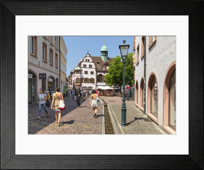 Framed Print : Pedestrian area near the town hall, Freiburg im Breisgau, Black Forest, Baden-Wurttemberg, Germany Framed Print : Pedestrian area near the town hall, Freiburg im Breisgau, Black Forest, Baden-Wurttemberg, Germany